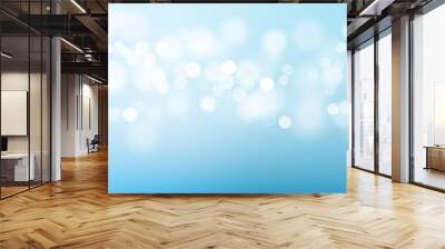 Blue light bokeh flare glitter or sparkling vector background Wall mural