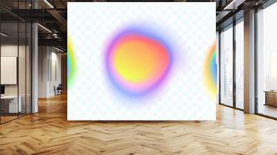 Color gradient circle backgrounds, abstract colors blend mesh with soft neon light, vector shapes. Color blend gradation texture, holographic iridescent round circles with liquid vibrant gradient blur Wall mural