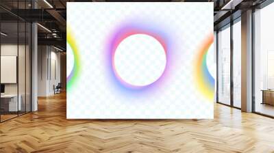 Color gradient circle backgrounds, abstract colors blend mesh with soft neon light, vector shapes. Color blend gradation texture. Logo template Wall mural