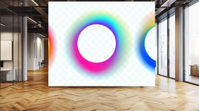 Color gradient circle backgrounds, abstract neon light of color blend shapes, vector bright gradation for logo template. Soft color gradient blend mesh blur of smooth vibrant multicolor, glow circles Wall mural