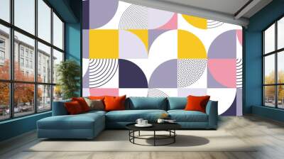 geometric pattern vector background with scandinavian abstract color or swiss geometry prints of rec Wall mural