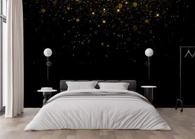 Gold glitter background with sparkle shine confetti. Wall mural