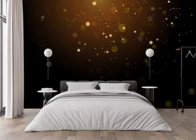 gold light glitter sparkling effect on vector shining background Wall mural