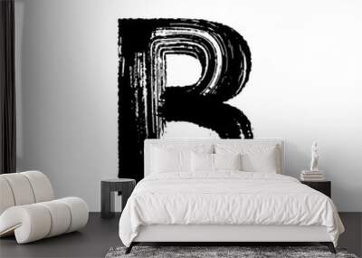 letter b hand drawn with dry brush Wall mural