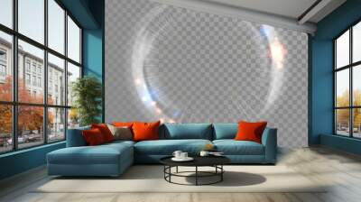 light lens flare vector effect transparent background Wall mural