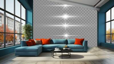 light shine effect or starlight lens flare vector isolated icons transparent background Wall mural