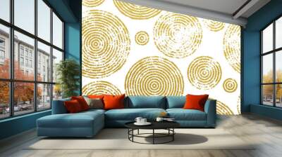 Tree rings gold seamless pattern Wall mural