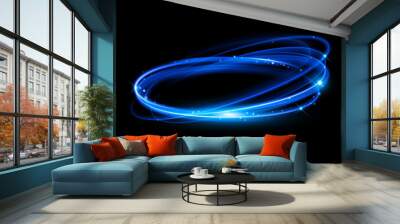 Vector neon light circle in motion Wall mural