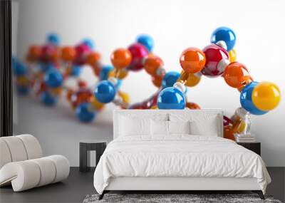 Detailed model showing double helix structure of DNA in a scientific setting. Wall mural