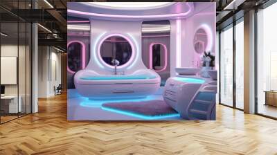 futuristic luxury bathroom interior, generative ai Wall mural