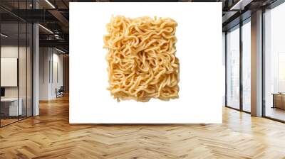 A close-up of uncooked instant noodle isolated on a white background. Wall mural