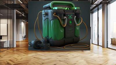 3D rendering of a recycling trashcan with an electric pump. Generative AI Wall mural