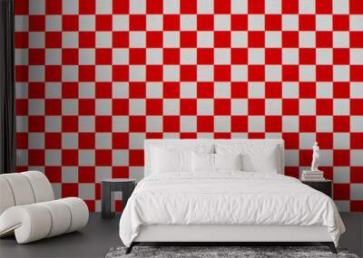 red and white checkered pattern Wall mural