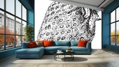 Strawberry hand-drawn, etching in vector, and ink drawing.  Wall mural