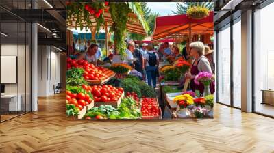 vegetables and fruits at the market Wall mural