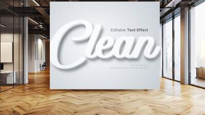 3d clean white text effect Wall mural