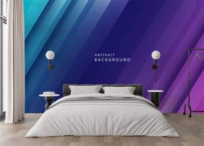 abstract light diagonal stripes background. With gradations of bright blue and pink. Wall mural