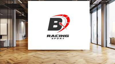 B Logo letter with RACING SPEED concept for template  Wall mural