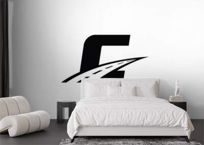 C Logo letter with ROAD concept for template  Wall mural