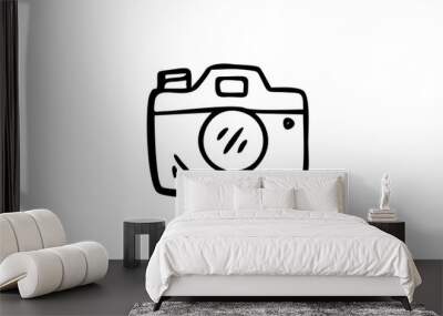 CAMERA Doodle art illustration with black and white style. Wall mural