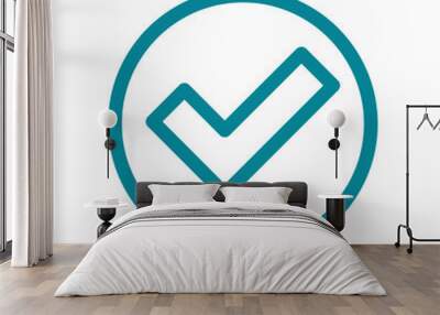 check mark icon in trendy flat design  Wall mural