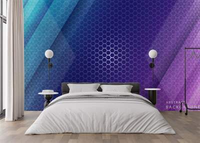 Dynamic trendy simple color gradient abstract background with hexagon texture effects. Vector Illustration Wall mural