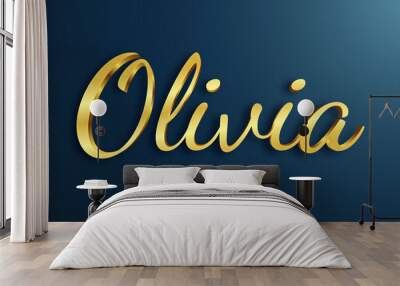 Editable luxury 3d gold text effect. Golden fancy font style perfect for logotype, title or heading text. Wall mural