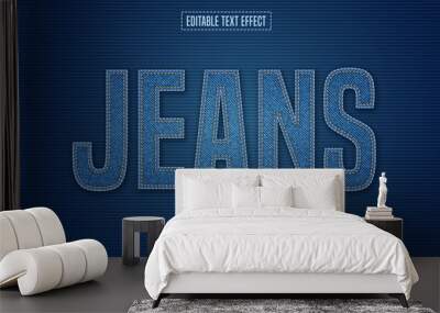 Jeans text style effect Wall mural