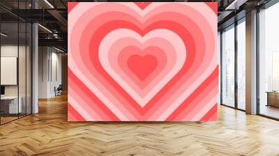 Pink groovy heart background vector Wall mural