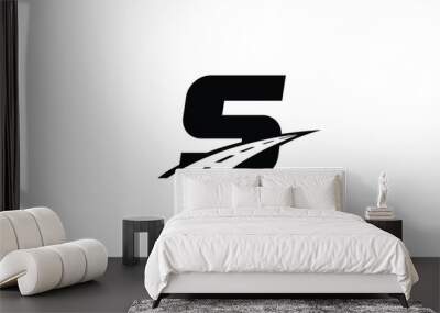 S Logo letter with ROAD concept for template  Wall mural