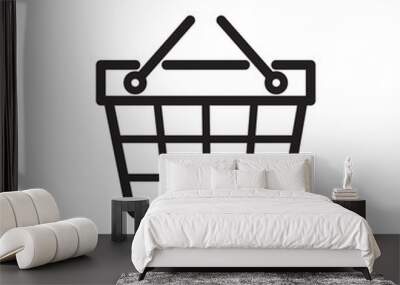 shopping basket vector icon in trendy flat design  Wall mural