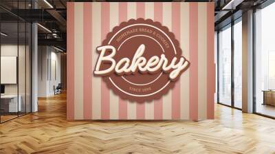 Vintage bakery logo, label and badge vector template design Wall mural