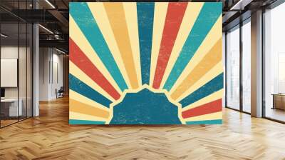 Vintage sun retro burst background Wall mural