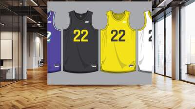 basketball jersey template isolated vector apparel Wall mural