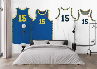 Basketball jersey template vector mockup Wall mural