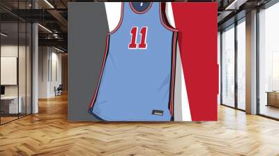 Basketball jersey template vector mockup Wall mural