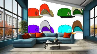 Cap hat template vector adjustable fitted Wall mural