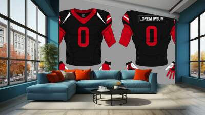 Football jersey template vector mockup Wall mural