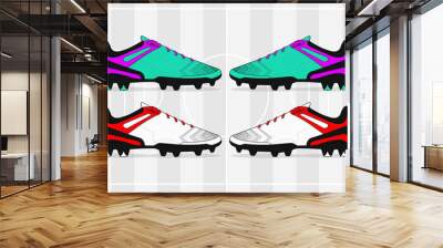 football jersey uniform shoes template set kit soccer Wall mural