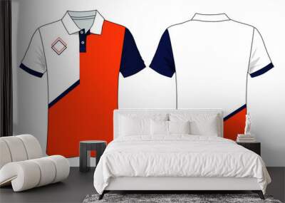 polo shirt template vector design apparel mockup Wall mural