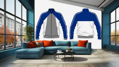 retro vintage windbreaker hoodie jacket template Wall mural