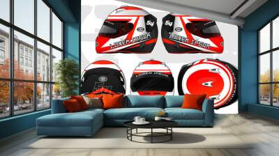 Sports racing helmet template vector design Wall mural