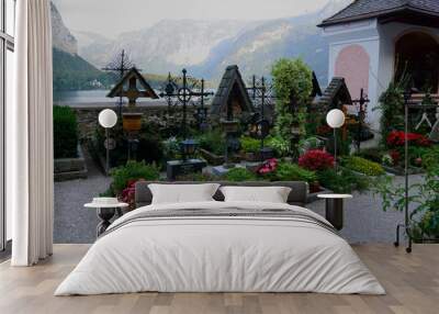 Cemetery in Hallstatt Wall mural