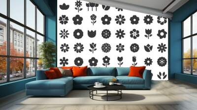 flower icon - flower pattern seamless vector illustrator Wall mural