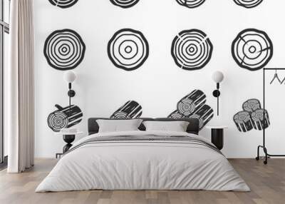 Wood Icons Wall mural