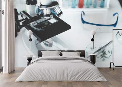 Science Instruments in laboratory room. Science Research Concept. Wall mural