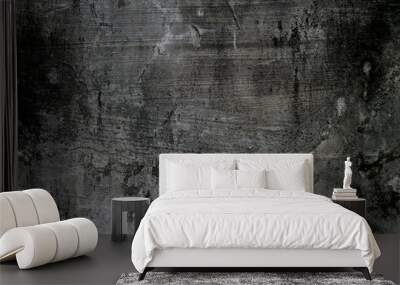 Black and white concrete old grey wall texture background
, Featuring textured detailing concrete walls The deep gray tint of the old concrete walls. Wall mural