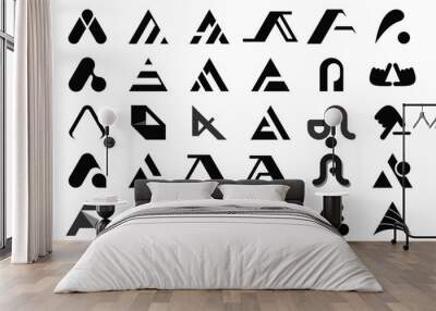 set of letter a design with icon concept Wall mural