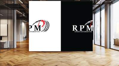 speed rpm logo design for automotive with creative concept premium vector Wall mural