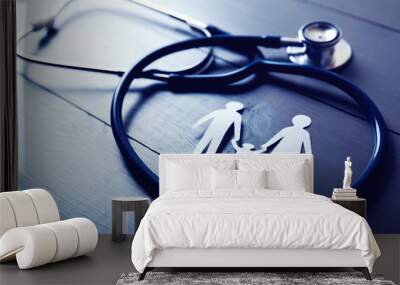 family health care and insurance concept Wall mural